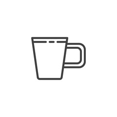 Coffee mug line icon. linear style sign for mobile concept and web design. Tea cup outline vector icon. Symbol, logo illustration. Vector graphics