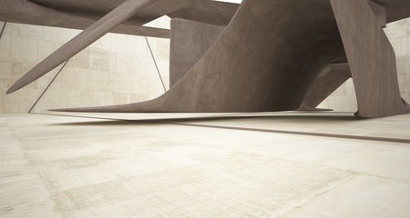 Empty dark abstract concrete smooth interior . Architectural background. 3D illustration and rendering