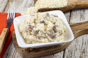 risotto au poulet et morilles