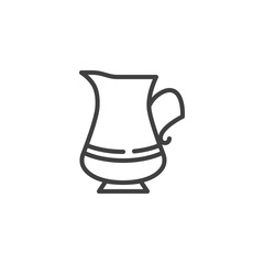 Milk jug line icon. Coffee pot linear style sign for mobile concept and web design. milk pitcher outline vector icon. Symbol, logo illustration. Vector graphics