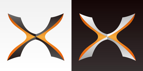 ロゴマーク X Logo Design vector 2 patterns