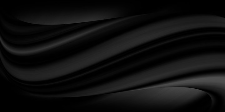 Abstract black luxury fabric background with copy space