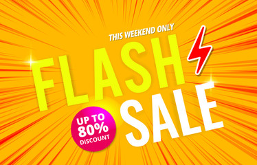 flash sale banner template up to 80% off