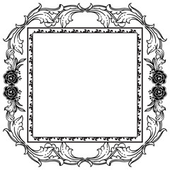 Greeting card with decoration elegant, beautiful floral frame, isolated on a white backdrop. Vector