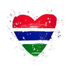 Gambian flag in the form of a big heart.