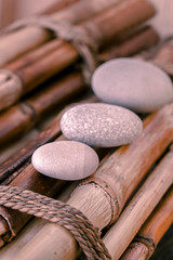 Smooth Pebble On Bamboo Sticks