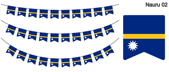 ナウルの国旗のガーラーンド　ベクターデータ（bunting garland）