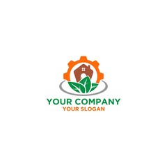 Organic Farm Barn Logo Design Vector