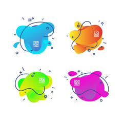 Modern abstract vector banner set. Flat geometric liquid form with various colors. Modern vector template, Template for the design of a logo, flyer or presentation. EPS 10