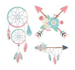 set of decorations boho style