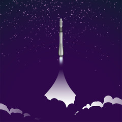 Rocket launch to space background