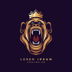 awesome gorilla king logo design