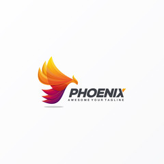 awesome gradient phoenix logo design