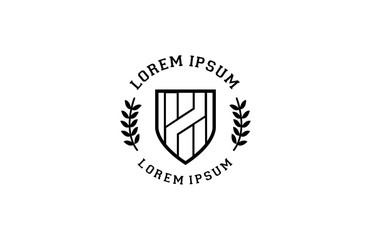 Badge letter h logo design