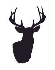 deer portrait silhouette, vector