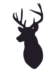 deer portrait silhouette, vector
