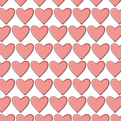 hearts love pattern pop art style