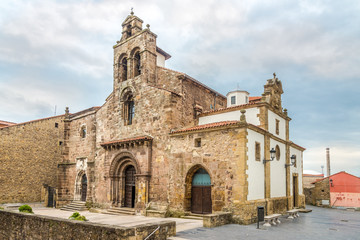 Fototapeta na wymiar View at the San Antonio Church in the streets of Aviles in Spain