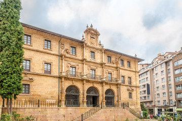 View at the San Pelayo Monastery in the streets of Oviedo in Spain