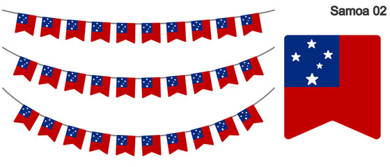 サモアの国旗のガーラーンド　ベクターデータ（bunting garland）