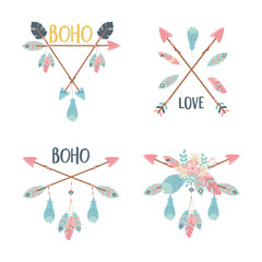 set of decorations boho style