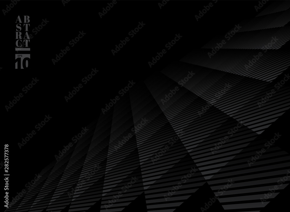 Poster abstract black and gray subtle lattice square pattern perspective background. modern style trellis. 
