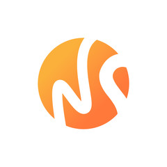 Naklejka premium 'NS' letters combination. Creative monogram design. Vector image.