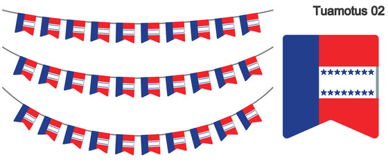 トゥアモトゥ諸島の旗のガーラーンド　ベクターデータ（bunting garland）