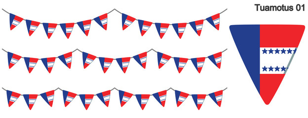 Obraz premium トゥアモトゥ諸島の旗のガーラーンド ベクターデータ（bunting garland）