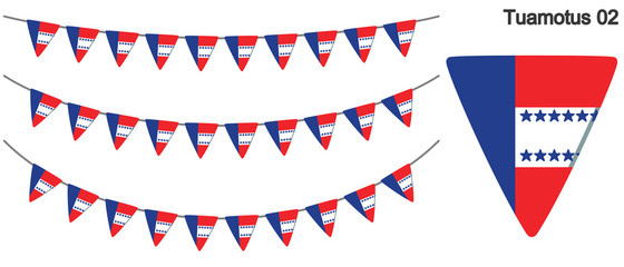 Obraz premium トゥアモトゥ諸島の旗のガーラーンド ベクターデータ（bunting garland）