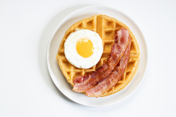 Savory bacon and egg waffle