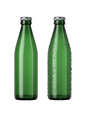 Empty Green Beer Bottle