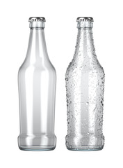 Empty Clear Beer Bottle