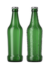 Empty Green Beer Bottle