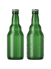 Empty Green Beer Bottle
