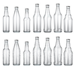 Empty Clear Beer Bottle Shape Range