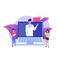 Medical service,  app page screen. Doctor online concept. Vector illustration.