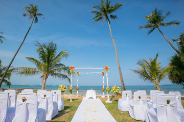 beach wedding setup
