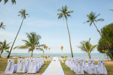 beach wedding setup