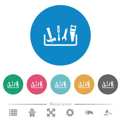 Toolbox flat round icons