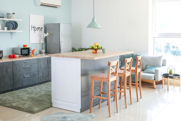 Interior of modern comfortable kitchen