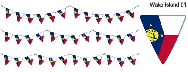 Obraz premium ウェーク島の旗のガーラーンド ベクターデータ（bunting garland）