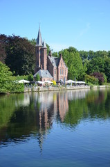 Naklejka premium Lac d'Amour Minnewater à Bruges en belgique flamande
