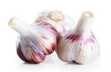 Obraz premium Garlic isolated on white background.