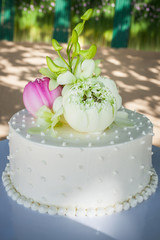  wedding cake on wedding day.