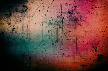 Abstract blurred mixed color background. Scratched and damaged surface.