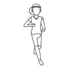 fitness sport lifestyle workout cartoon in black and white