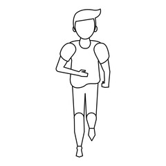 fitness sport lifestyle workout cartoon in black and white