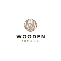 Line art wood texture logo
