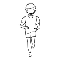 fitness sport lifestyle workout cartoon in black and white